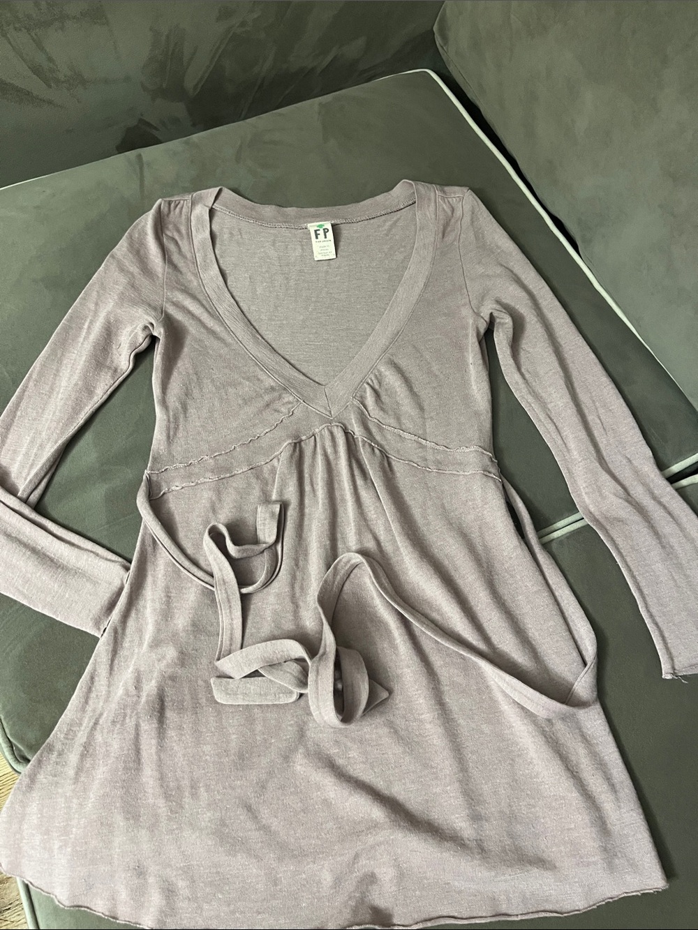 Free People muted lavender crewneck top